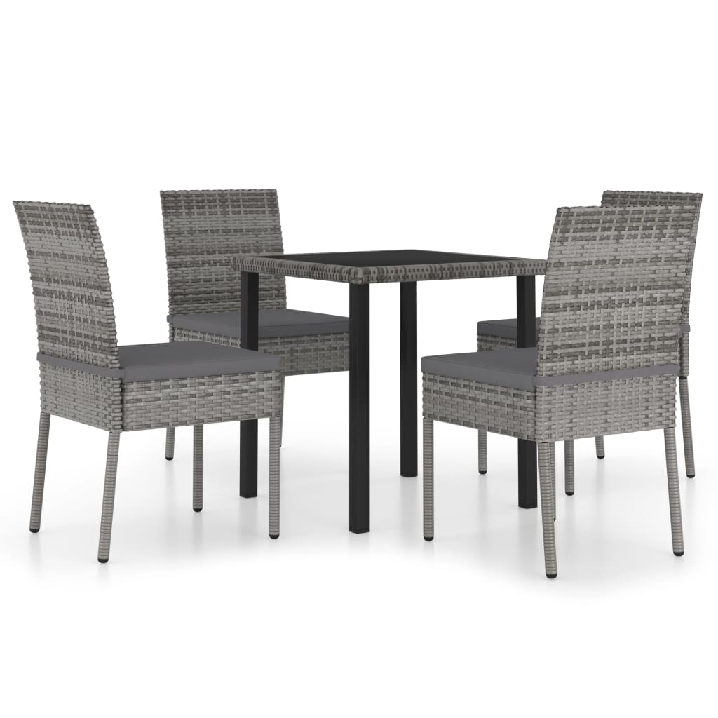 5-delige Tuinset poly rattan grijs is nu te koop bij PeponiXL, paradijselijk wonen!