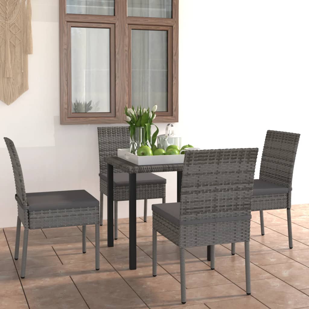 5-delige Tuinset poly rattan grijs is nu te koop bij PeponiXL, paradijselijk wonen!