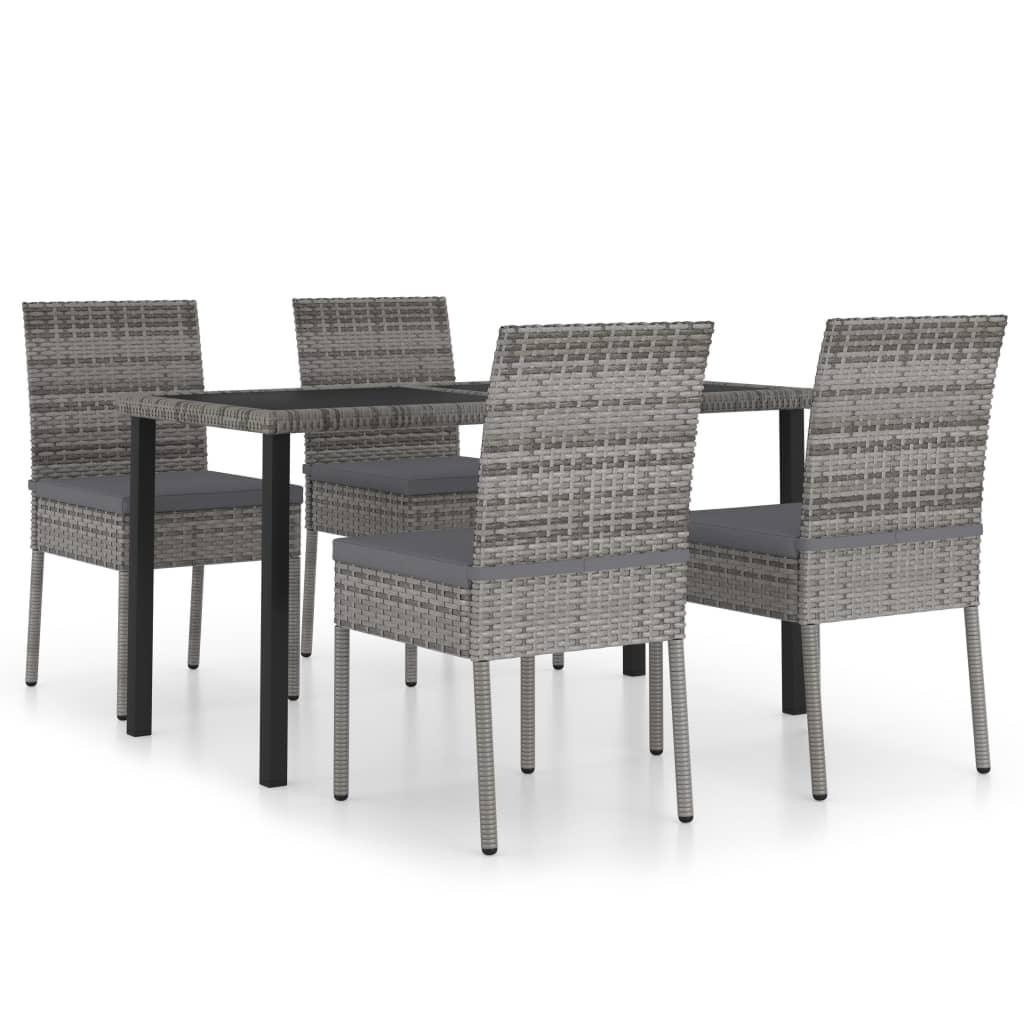 5-delige Tuinset poly rattan grijs is nu te koop bij PeponiXL, paradijselijk wonen!