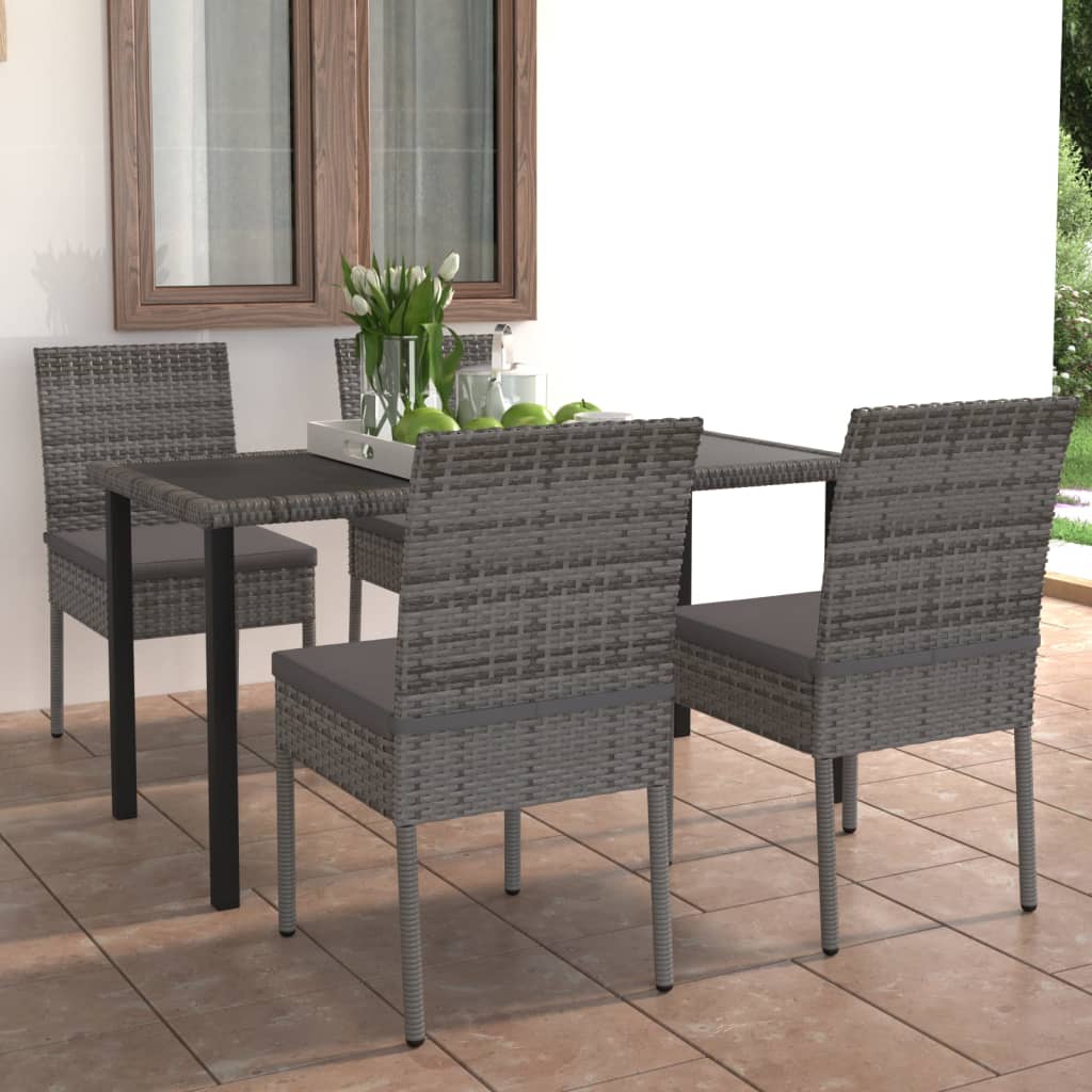 5-delige Tuinset poly rattan grijs is nu te koop bij PeponiXL, paradijselijk wonen!