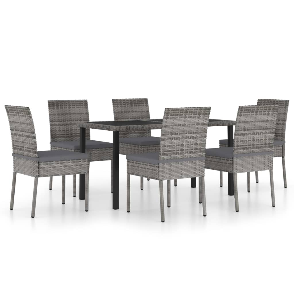 7-delige Tuinset poly rattan grijs is nu te koop bij PeponiXL, paradijselijk wonen!