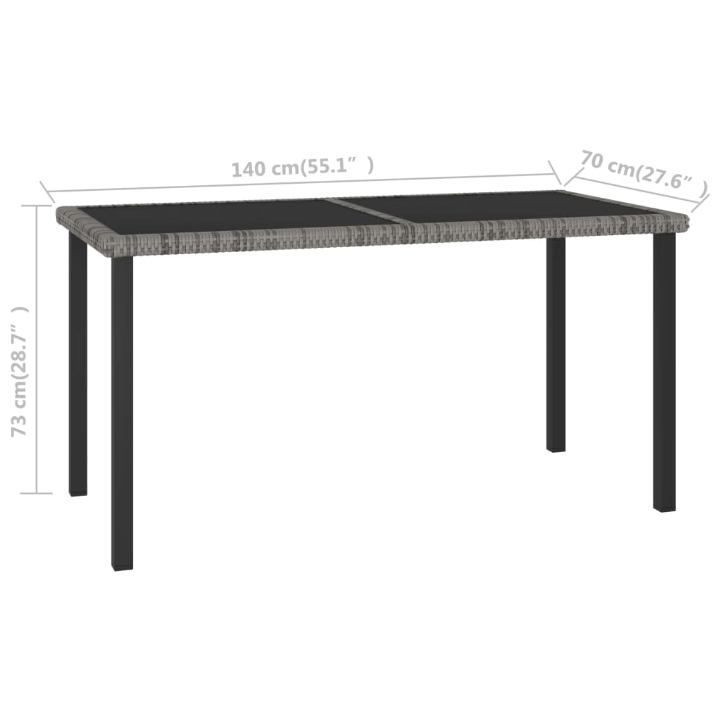 7-delige Tuinset poly rattan grijs is nu te koop bij PeponiXL, paradijselijk wonen!