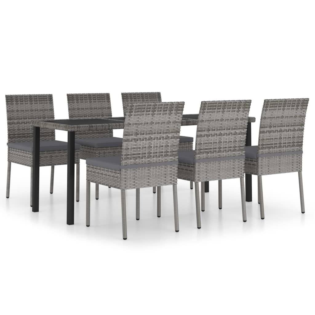 7-delige Tuinset poly rattan grijs is nu te koop bij PeponiXL, paradijselijk wonen!