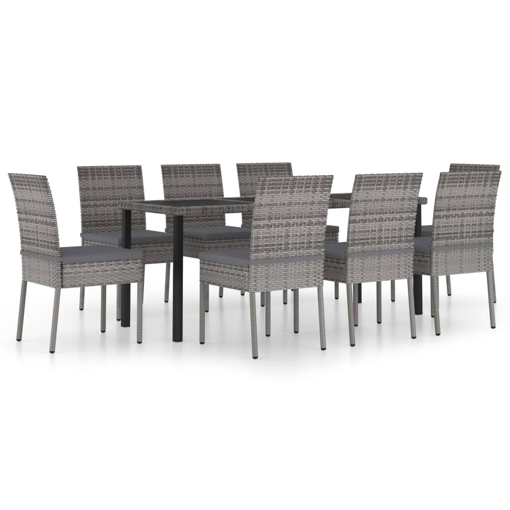9-delige Tuinset poly rattan grijs is nu te koop bij PeponiXL, paradijselijk wonen!