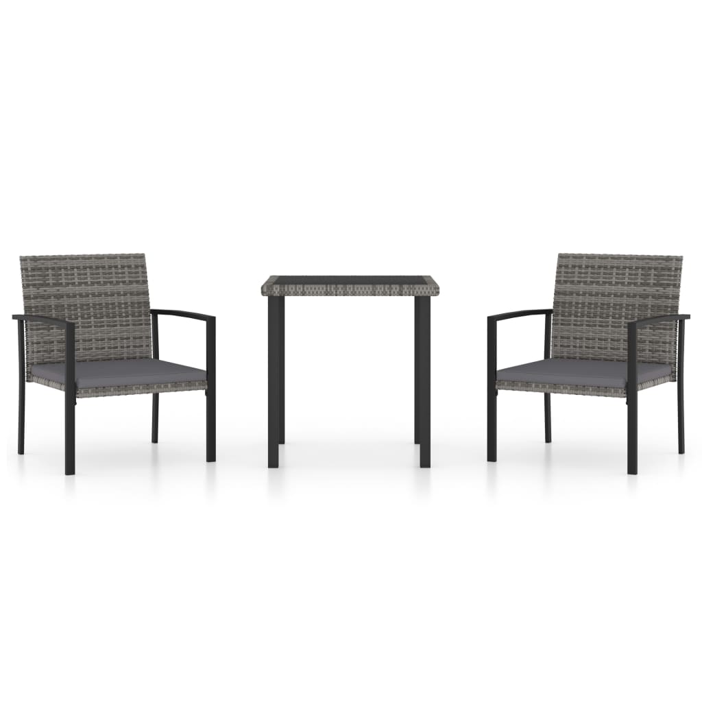 3-delige Tuinset poly rattan grijs is nu te koop bij PeponiXL, paradijselijk wonen!