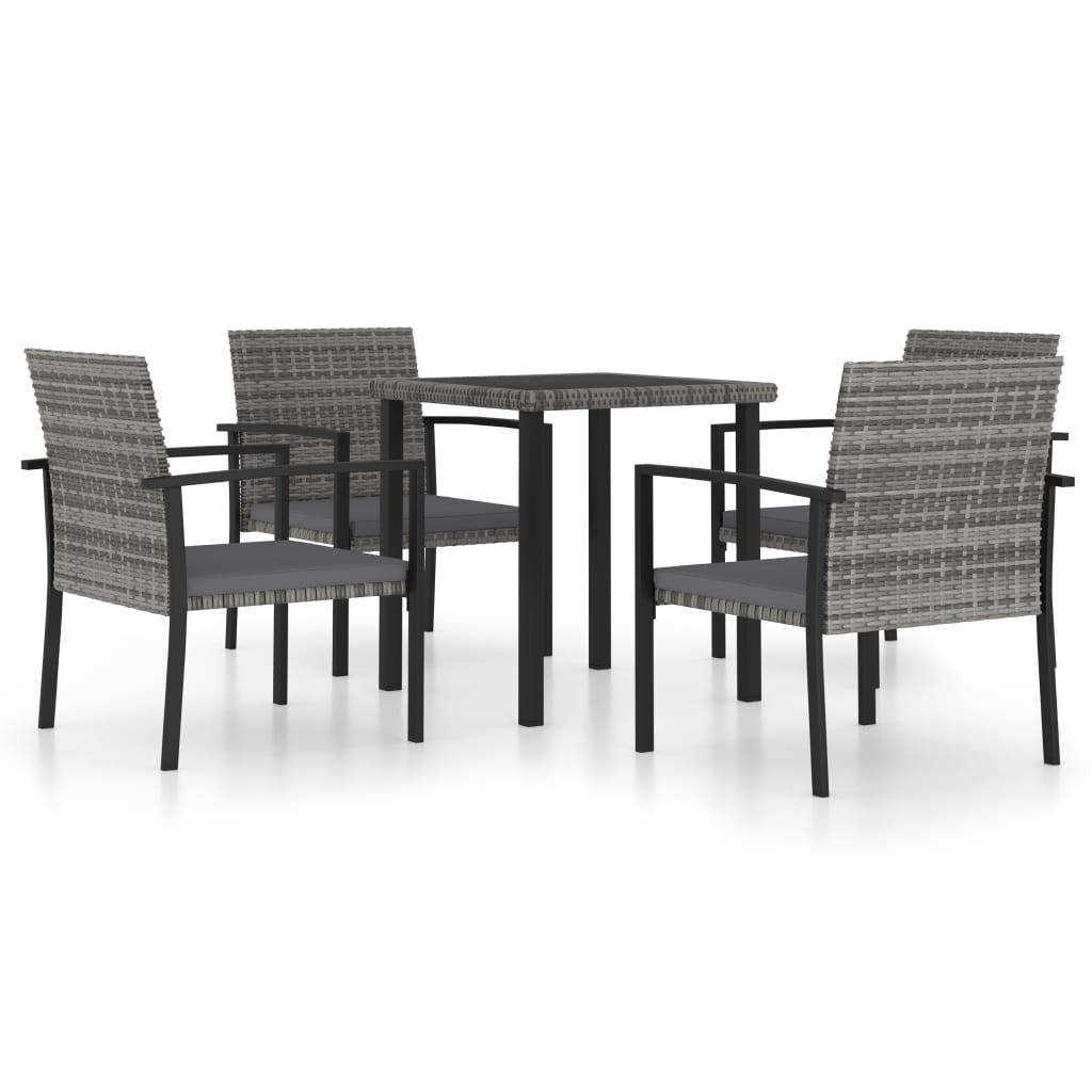 5-delige Tuinset poly rattan grijs is nu te koop bij PeponiXL, paradijselijk wonen!