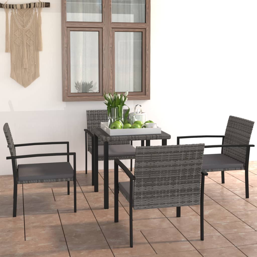 5-delige Tuinset poly rattan grijs is nu te koop bij PeponiXL, paradijselijk wonen!