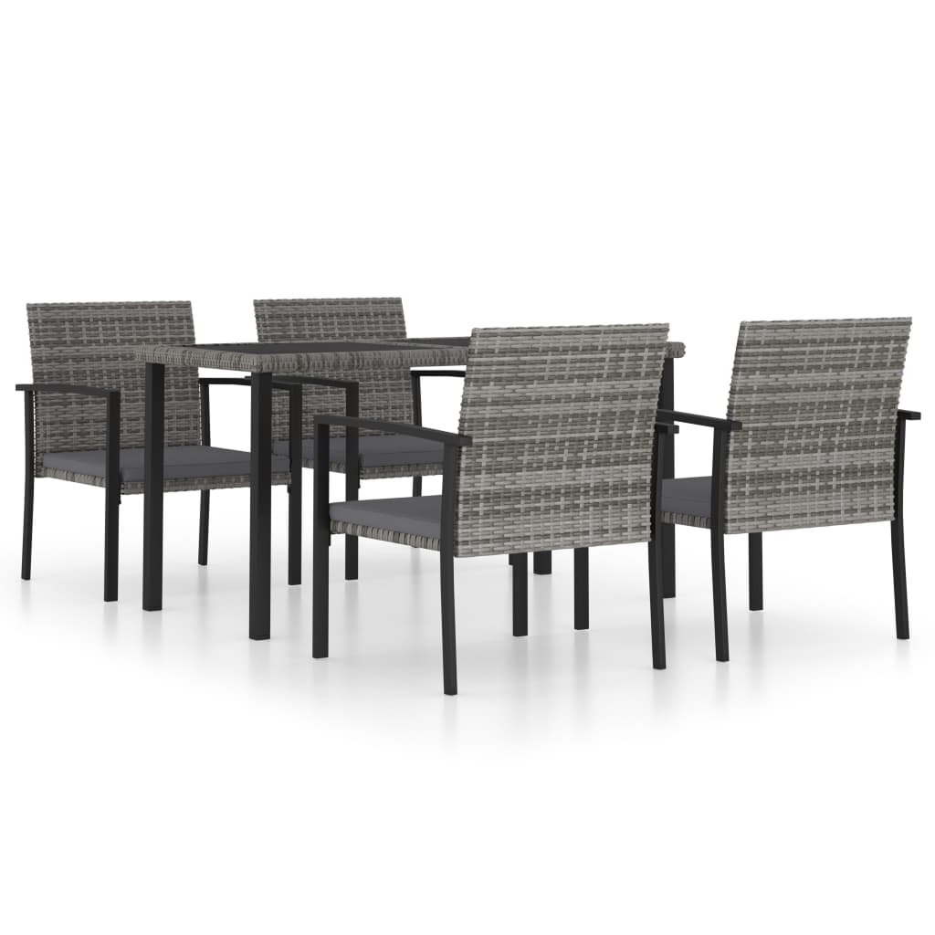 5-delige Tuinset poly rattan grijs is nu te koop bij PeponiXL, paradijselijk wonen!