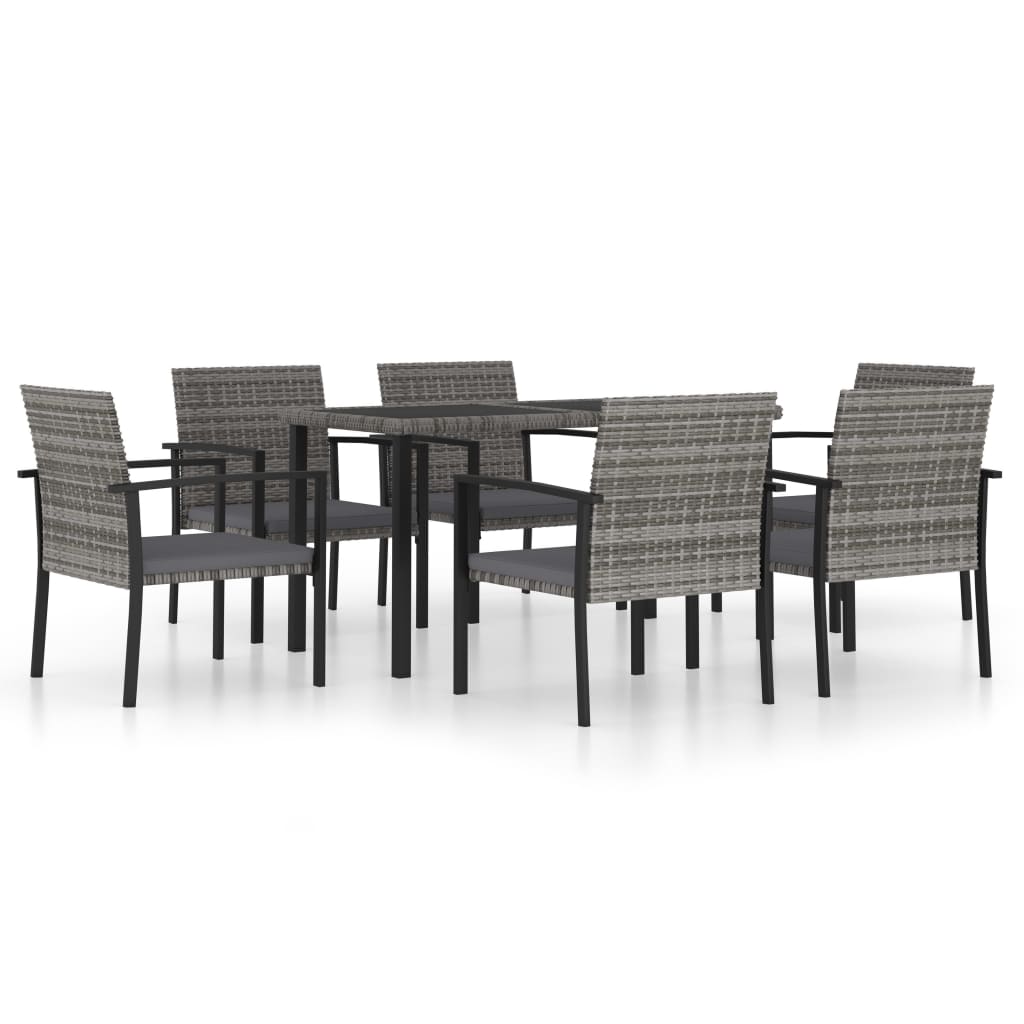 7-delige Tuinset poly rattan grijs is nu te koop bij PeponiXL, paradijselijk wonen!