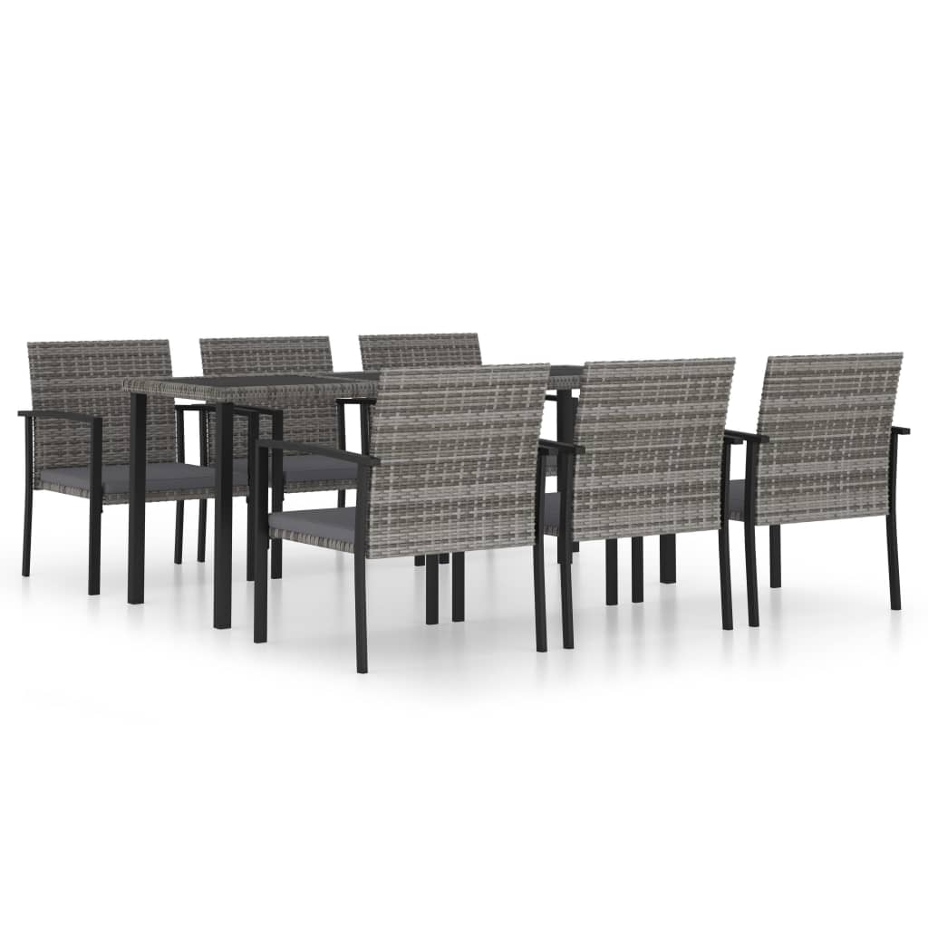 7-delige Tuinset poly rattan grijs is nu te koop bij PeponiXL, paradijselijk wonen!