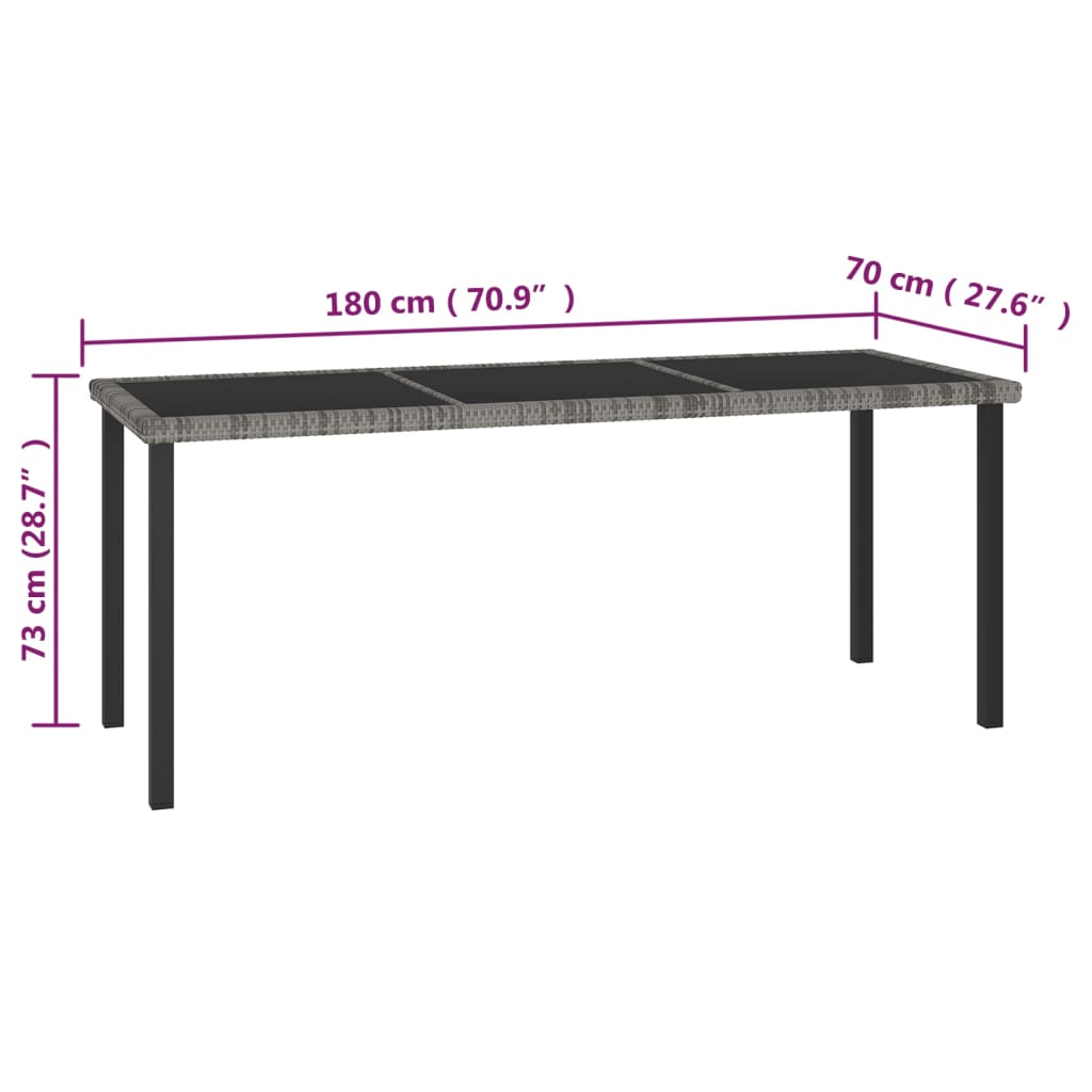 7-delige Tuinset poly rattan grijs is nu te koop bij PeponiXL, paradijselijk wonen!