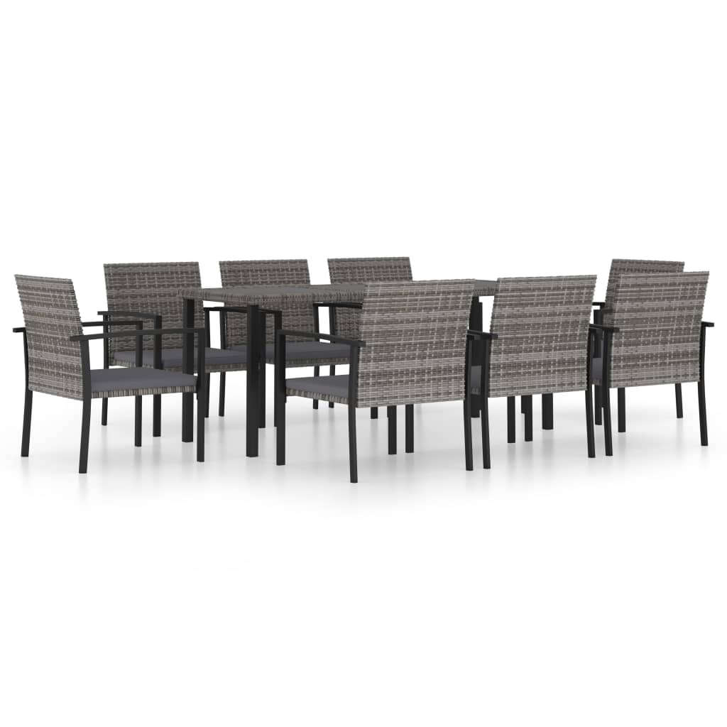 9-delige Tuinset poly rattan grijs is nu te koop bij PeponiXL, paradijselijk wonen!