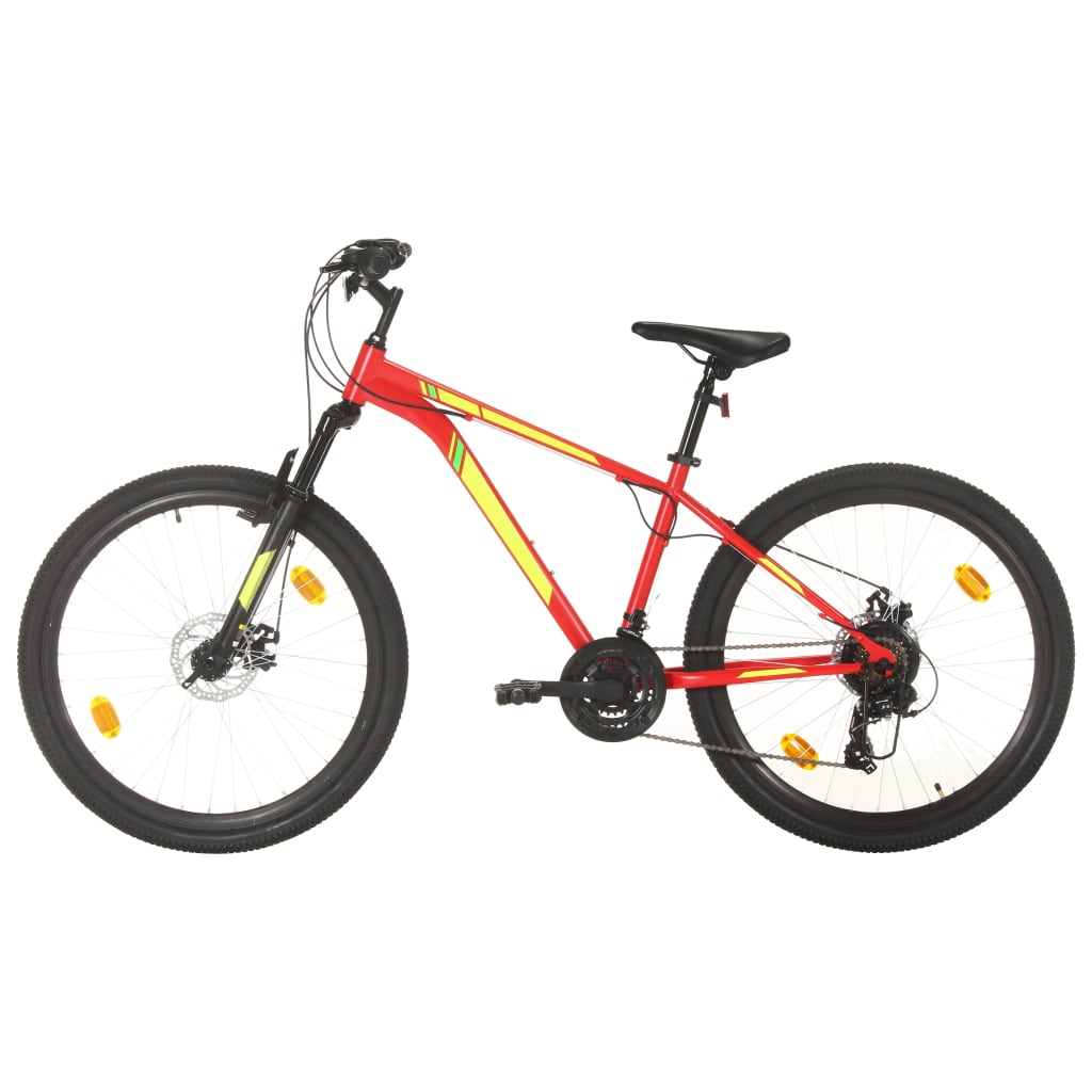 Mountainbike 21 versnellingen 27,5 inch wielen 38 cm frame rood is nu te koop bij PeponiXL, paradijselijk wonen!