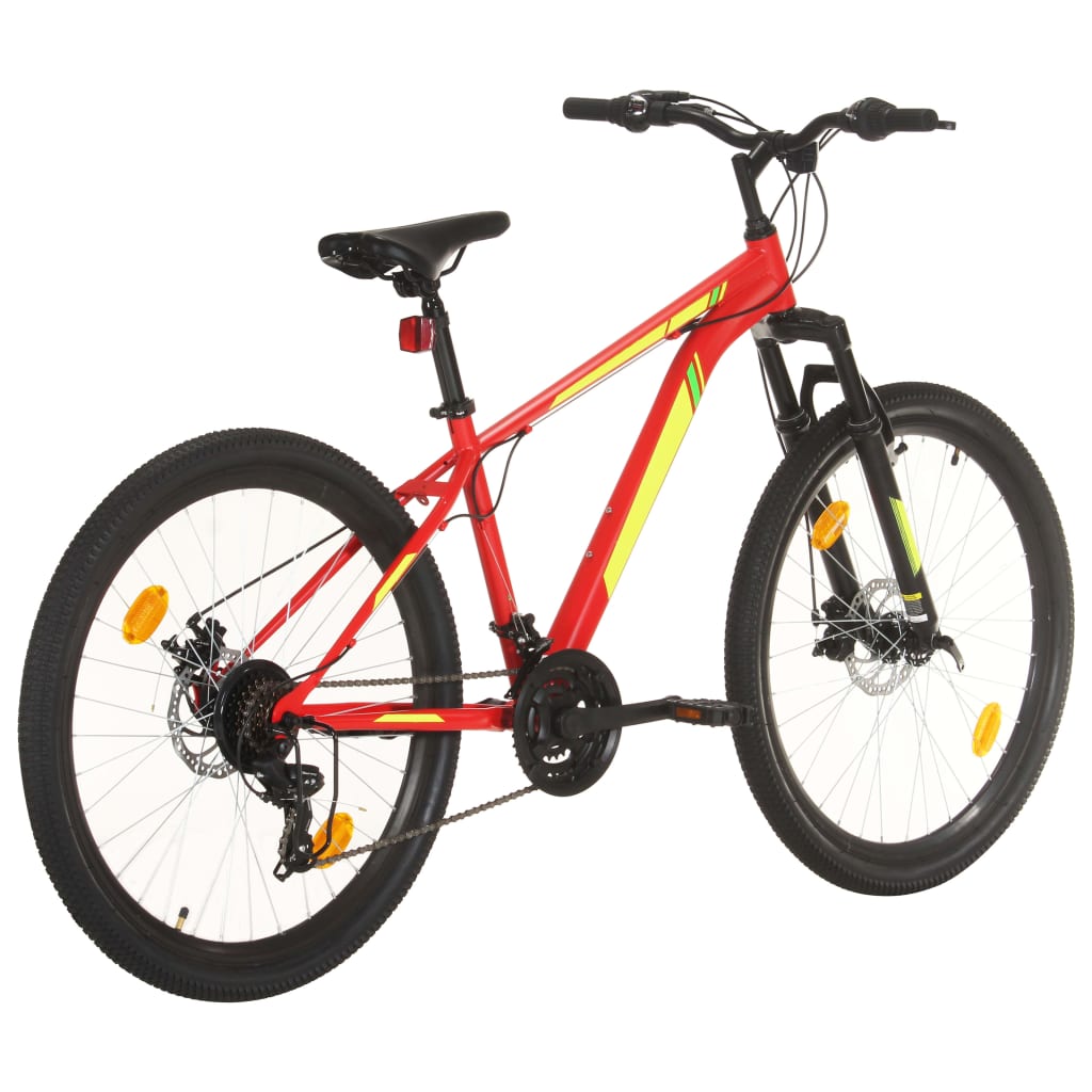 Mountainbike 21 versnellingen 27,5 inch wielen 38 cm frame rood is nu te koop bij PeponiXL, paradijselijk wonen!