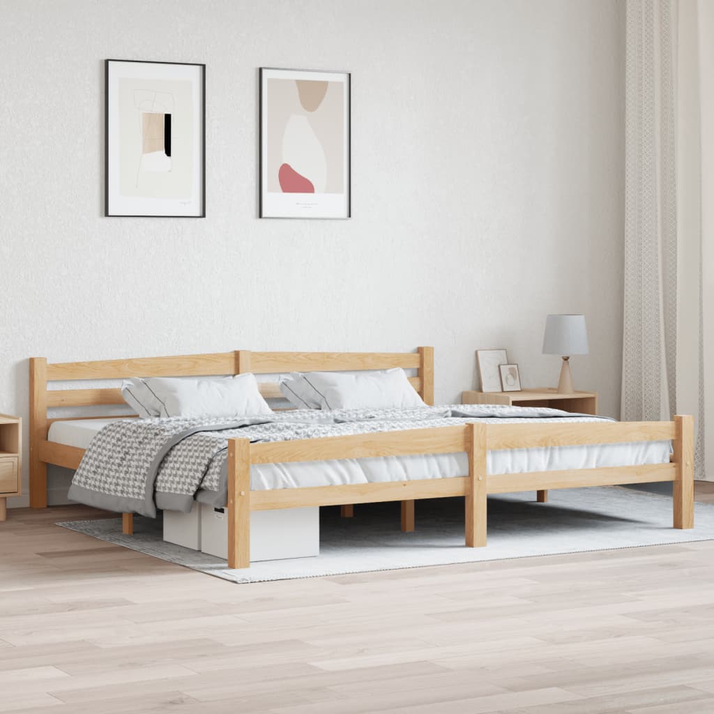 Bedframe massief grenenhout 200x200 cm is nu te koop bij PeponiXL, paradijselijk wonen!