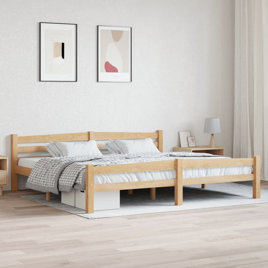 Bedframe massief grenenhout 200x200 cm is nu te koop bij PeponiXL, paradijselijk wonen!