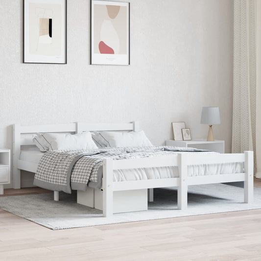 Bedframe massief grenenhout wit 120x200 cm is nu te koop bij PeponiXL, paradijselijk wonen!