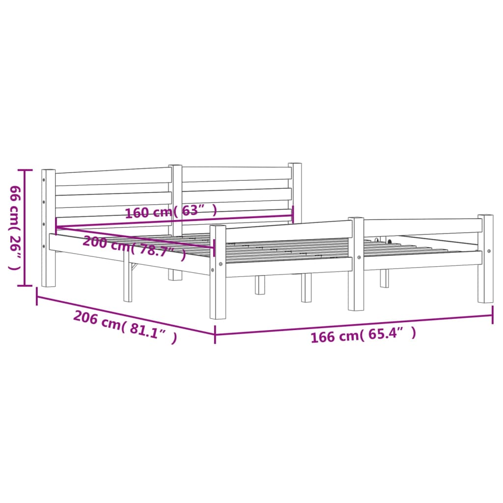 Bedframe massief grenenhout wit 160x200 cm is nu te koop bij PeponiXL, paradijselijk wonen!