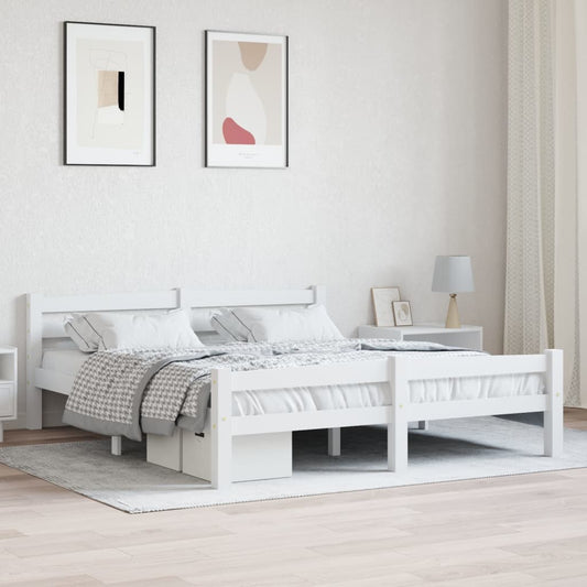Bedframe massief grenenhout wit 160x200 cm is nu te koop bij PeponiXL, paradijselijk wonen!