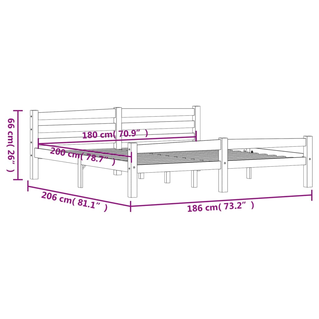 Bedframe massief grenenhout wit 180x200 cm is nu te koop bij PeponiXL, paradijselijk wonen!