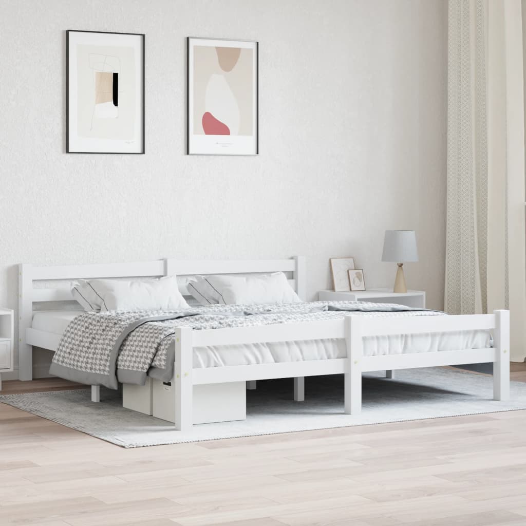 Bedframe massief grenenhout wit 180x200 cm is nu te koop bij PeponiXL, paradijselijk wonen!