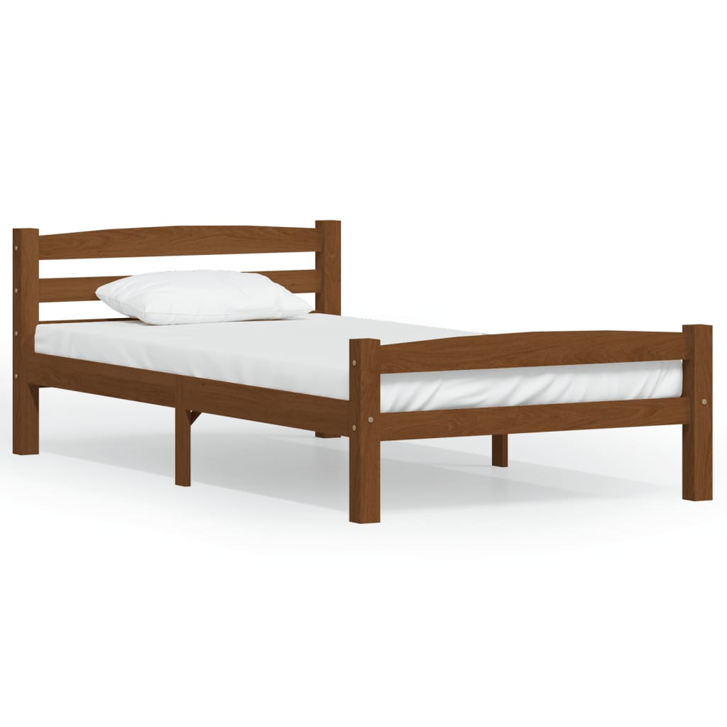 Bedframe massief grenenhout honingbruin 100x200 cm is nu te koop bij PeponiXL, paradijselijk wonen!