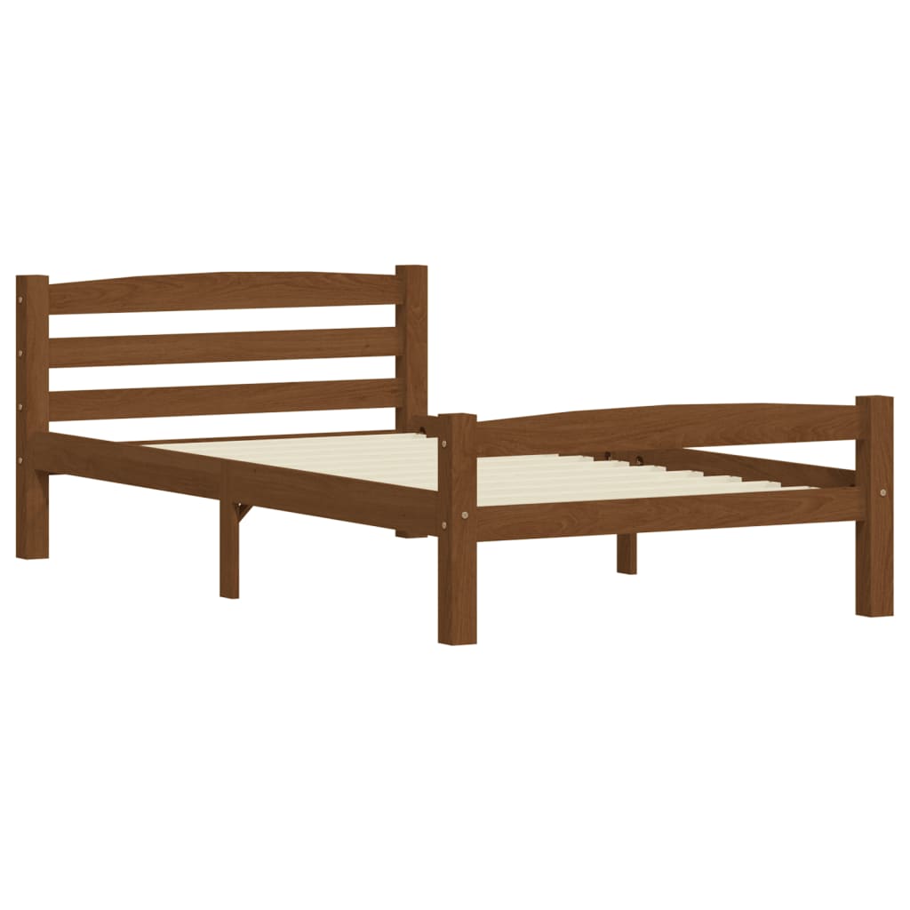 Bedframe massief grenenhout honingbruin 100x200 cm is nu te koop bij PeponiXL, paradijselijk wonen!