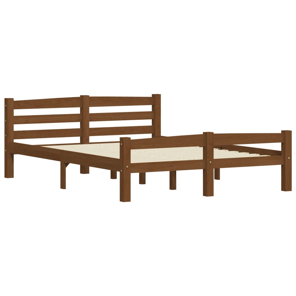 Bedframe massief grenenhout honingbruin 120x200 cm is nu te koop bij PeponiXL, paradijselijk wonen!