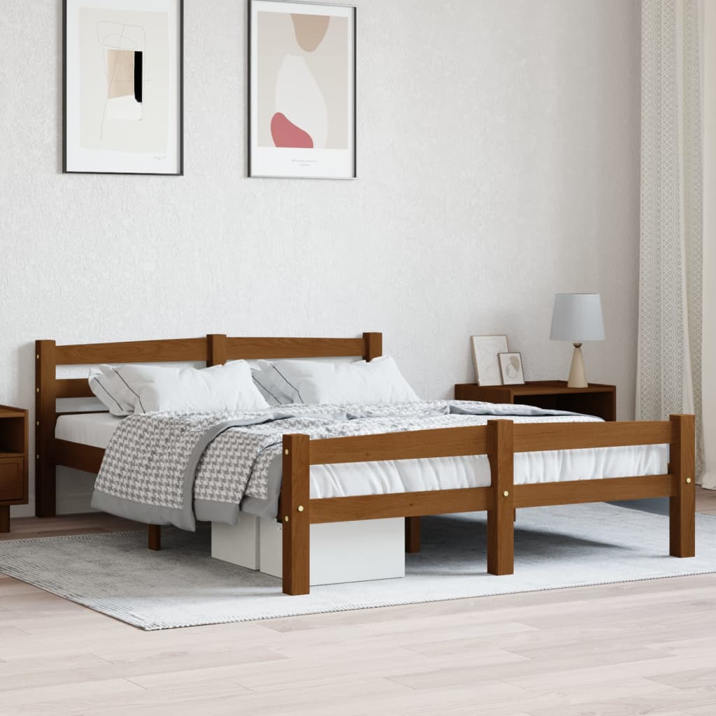 Bedframe massief grenenhout honingbruin 120x200 cm is nu te koop bij PeponiXL, paradijselijk wonen!