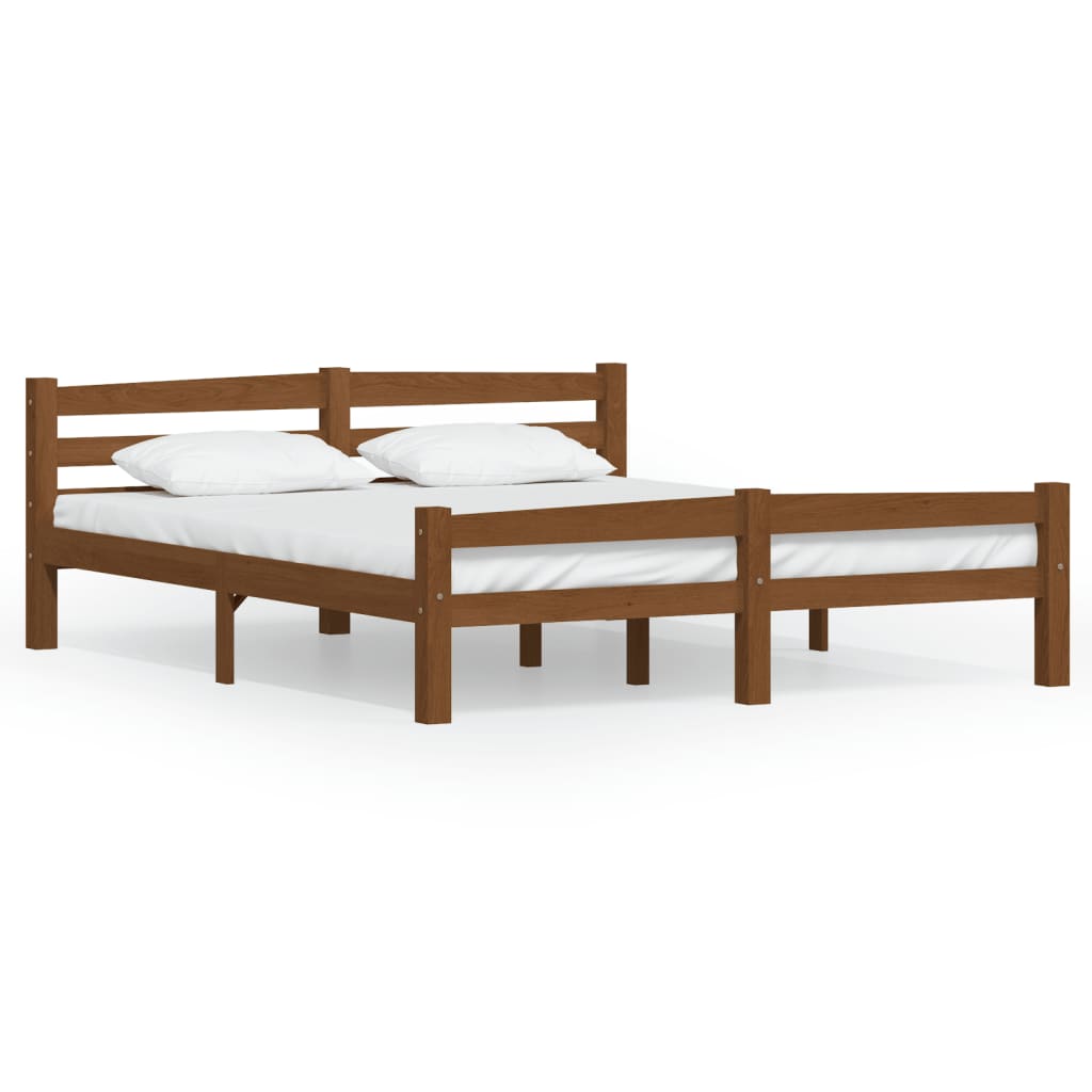 Bedframe massief grenenhout honingbruin 160x200 cm is nu te koop bij PeponiXL, paradijselijk wonen!