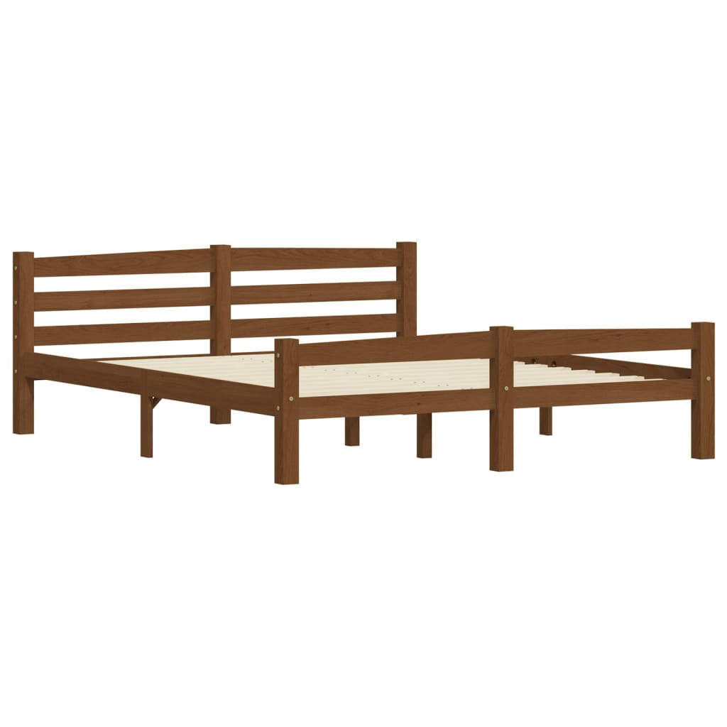 Bedframe massief grenenhout honingbruin 160x200 cm is nu te koop bij PeponiXL, paradijselijk wonen!