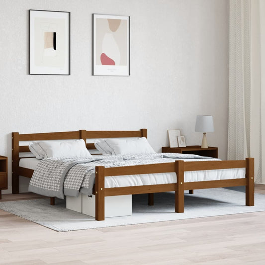 Bedframe massief grenenhout honingbruin 160x200 cm is nu te koop bij PeponiXL, paradijselijk wonen!