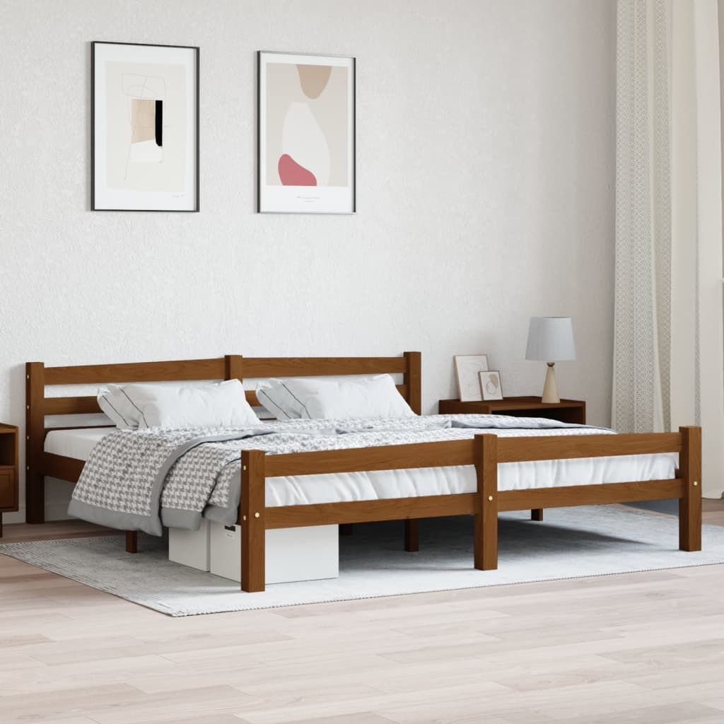 Bedframe massief grenenhout honingbruin 180x200 cm is nu te koop bij PeponiXL, paradijselijk wonen!
