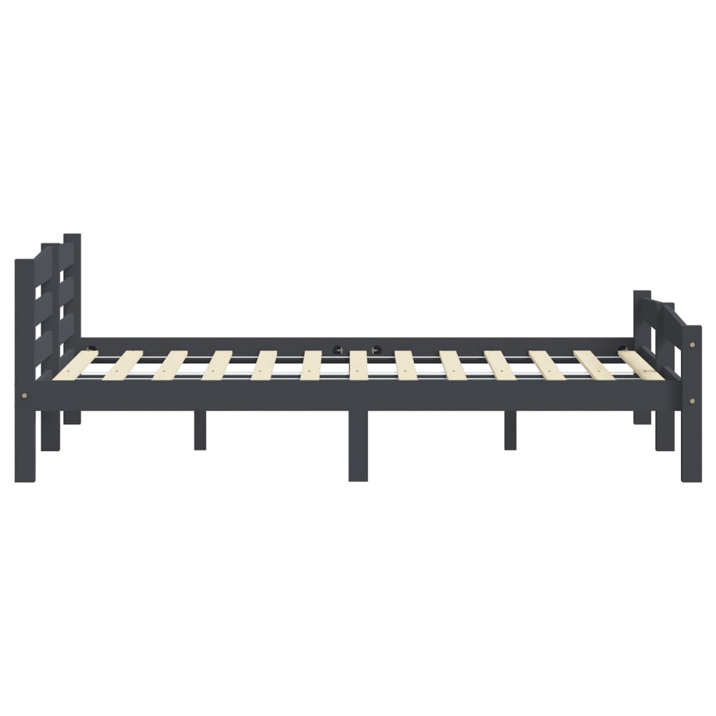 Bedframe massief grenenhout donkergrijs 200x200 cm is nu te koop bij PeponiXL, paradijselijk wonen!
