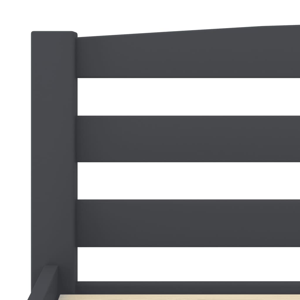 Bedframe massief grenenhout donkergrijs 200x200 cm is nu te koop bij PeponiXL, paradijselijk wonen!