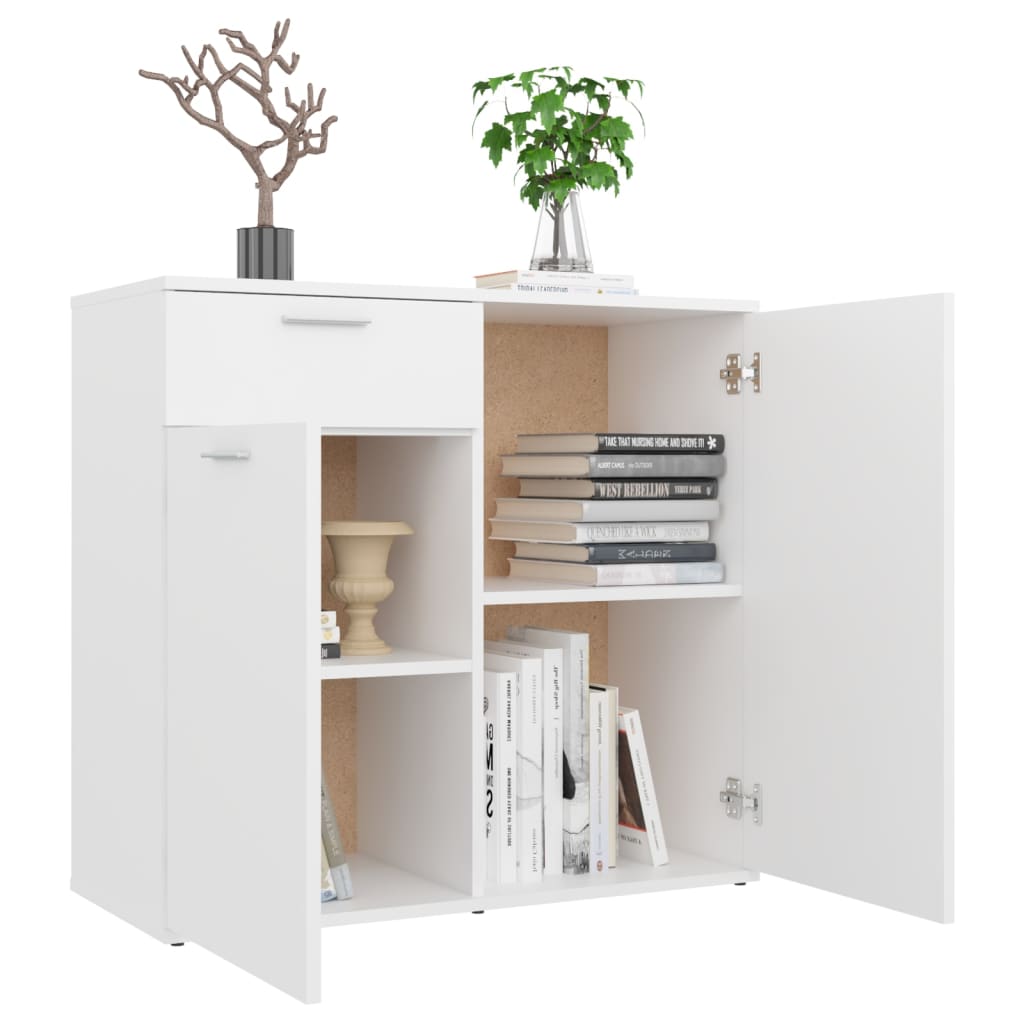 Dressoir 80x36x75 cm bewerkt hout wit is nu te koop bij PeponiXL, paradijselijk wonen!