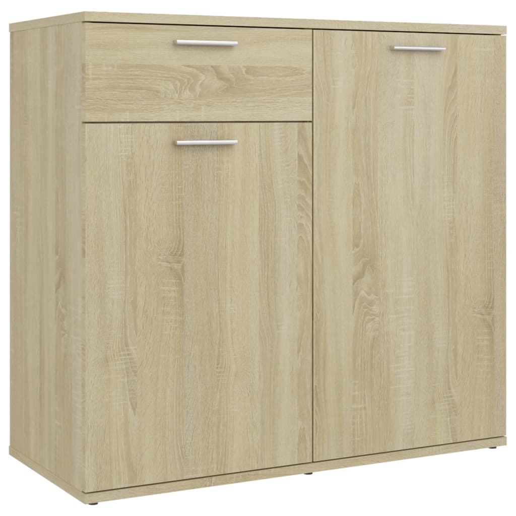 Dressoir 80x36x75 cm bewerkt hout sonoma eikenkleurig is nu te koop bij PeponiXL, paradijselijk wonen!