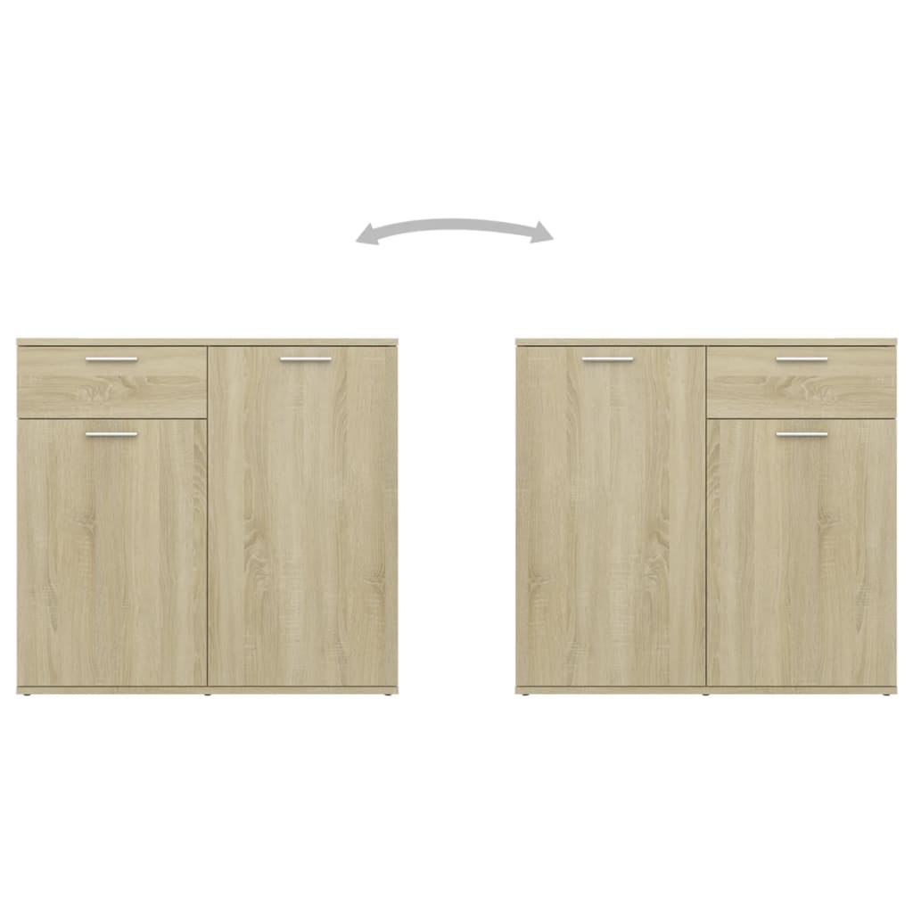 Dressoir 80x36x75 cm bewerkt hout sonoma eikenkleurig is nu te koop bij PeponiXL, paradijselijk wonen!