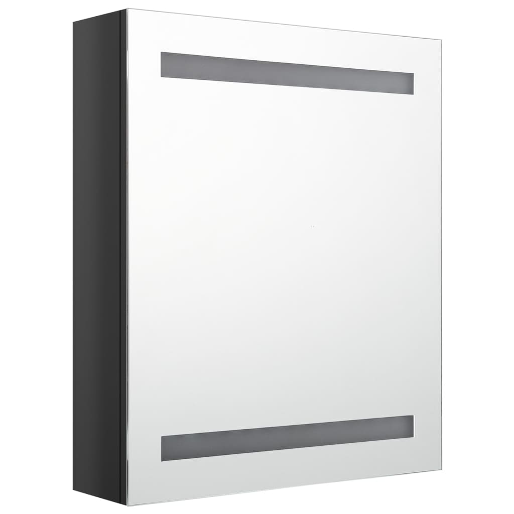 Badkamerkast met spiegel en LED 50x14x60 cm glanzend zwart is nu te koop bij PeponiXL, paradijselijk wonen!