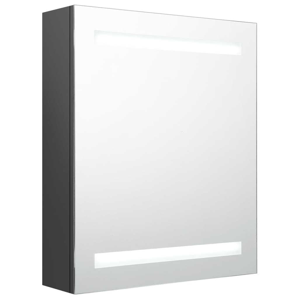 Badkamerkast met spiegel en LED 50x14x60 cm grijs is nu te koop bij PeponiXL, paradijselijk wonen!