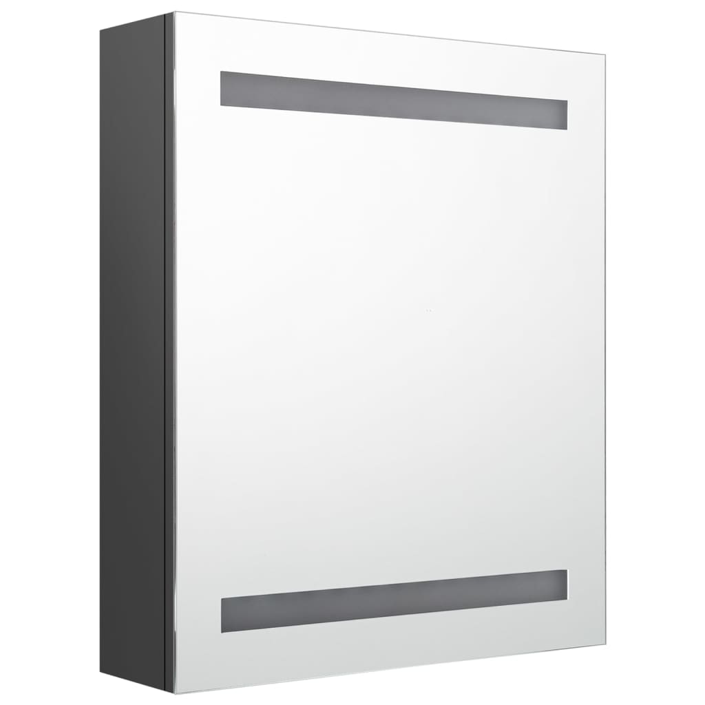 Badkamerkast met spiegel en LED 50x14x60 cm grijs is nu te koop bij PeponiXL, paradijselijk wonen!