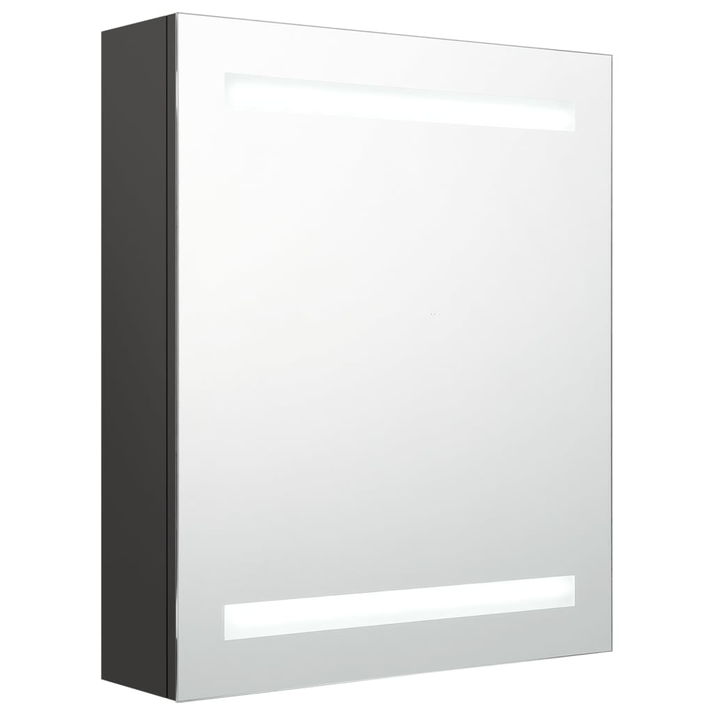 Badkamerkast met spiegel en LED 50x14x60 cm antracietkleurig is nu te koop bij PeponiXL, paradijselijk wonen!
