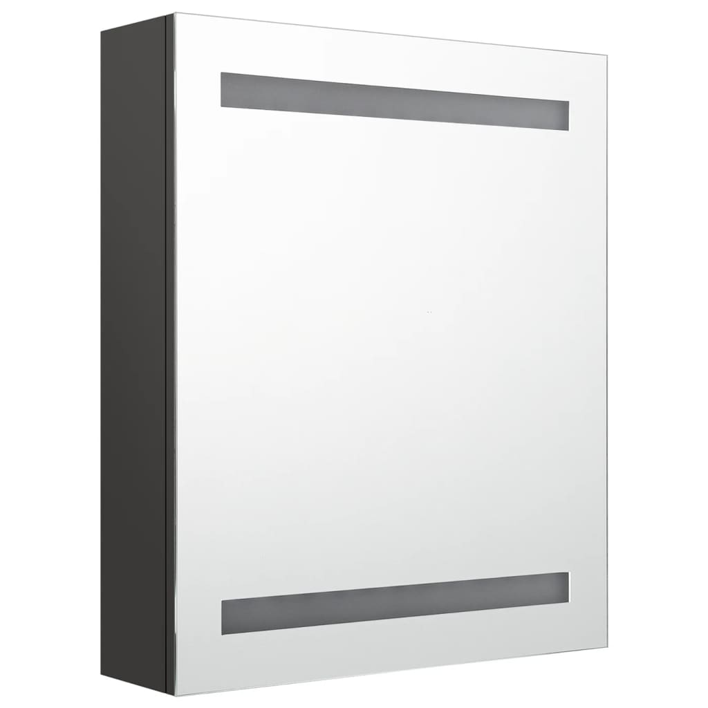 Badkamerkast met spiegel en LED 50x14x60 cm antracietkleurig is nu te koop bij PeponiXL, paradijselijk wonen!