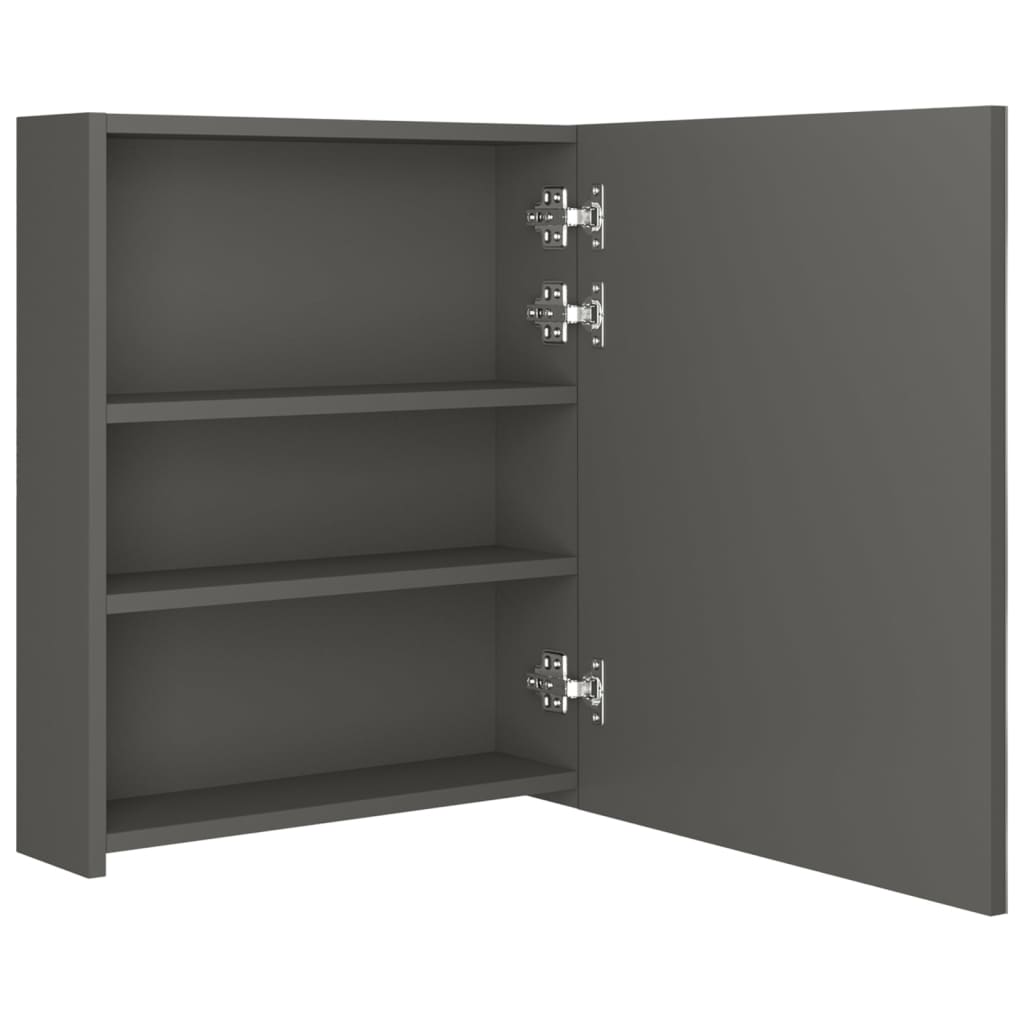 Badkamerkast met spiegel en LED 50x14x60 cm antracietkleurig is nu te koop bij PeponiXL, paradijselijk wonen!