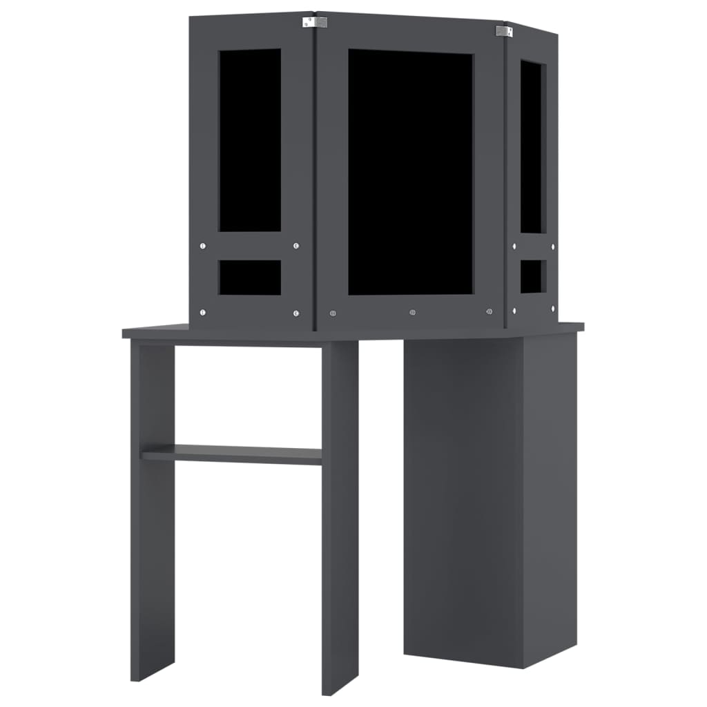 Hoekkaptafel met LED 111x54x141,5 cm grijs is nu te koop bij PeponiXL, paradijselijk wonen!