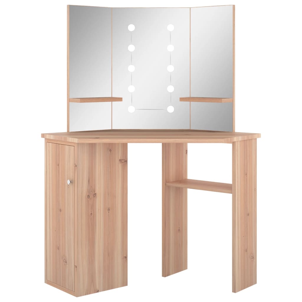 Hoekkaptafel met LED 111x54x141,5 cm eikenkleurig is nu te koop bij PeponiXL, paradijselijk wonen!