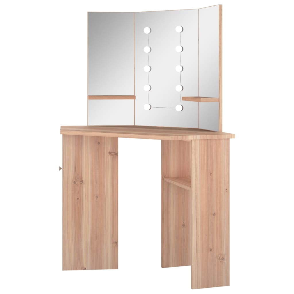 Hoekkaptafel met LED 111x54x141,5 cm eikenkleurig is nu te koop bij PeponiXL, paradijselijk wonen!