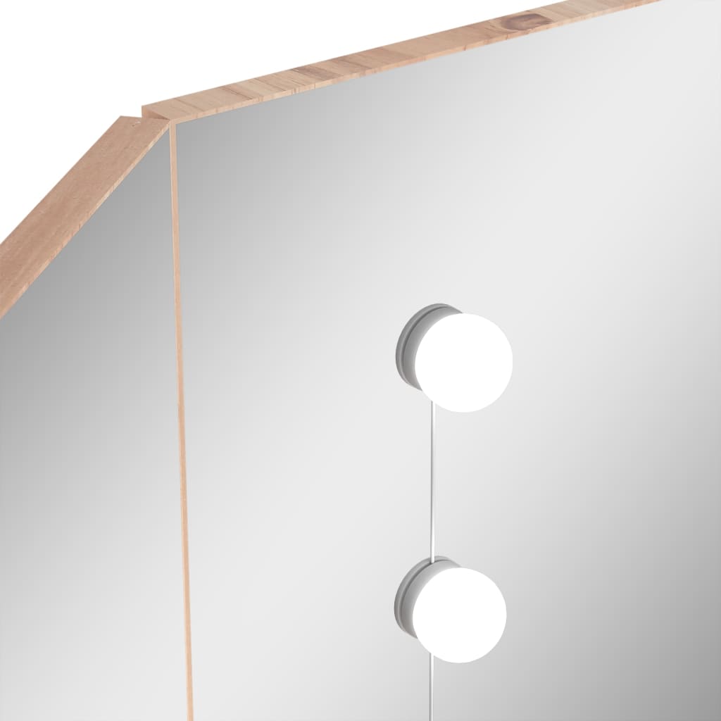 Hoekkaptafel met LED 111x54x141,5 cm eikenkleurig is nu te koop bij PeponiXL, paradijselijk wonen!