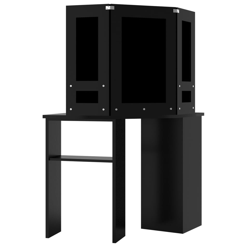 Hoekkaptafel met LED 111x54x141,5 cm zwart is nu te koop bij PeponiXL, paradijselijk wonen!