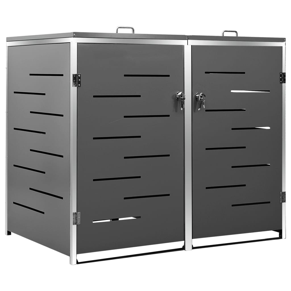 Containerberging dubbel 138x77,5x112,5 cm roestvrij staal is nu te koop bij PeponiXL, paradijselijk wonen!